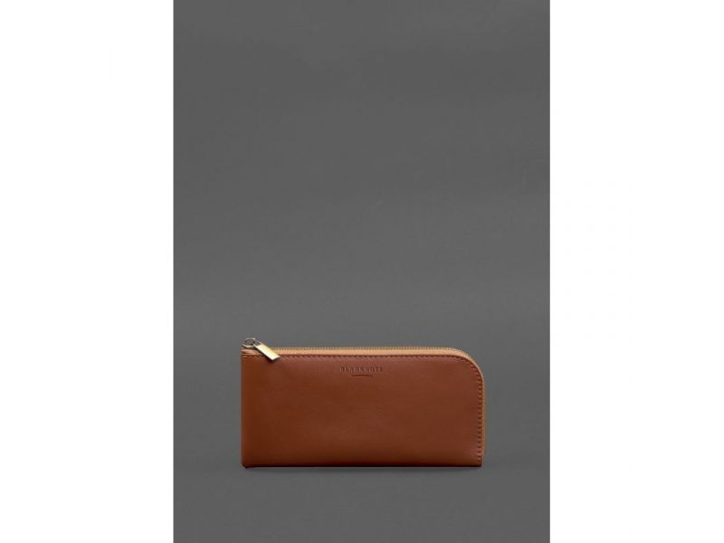 Кожаное портмоне-купюрник на молнии 14.1 светло-коричневое, фото 1