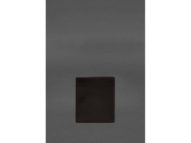 Кожаное портмоне на кнопке Brut темно-коричневый краст, фото 4