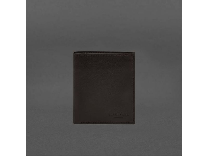 Кожаное портмоне на кнопке Brut темно-коричневый краст, фото 5