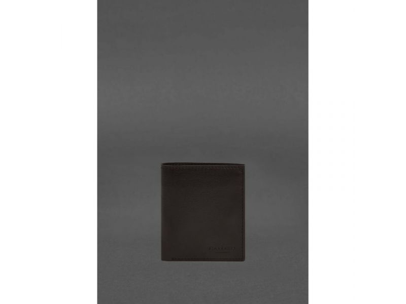 Кожаное портмоне на кнопке Brut темно-коричневый краст, фото 1