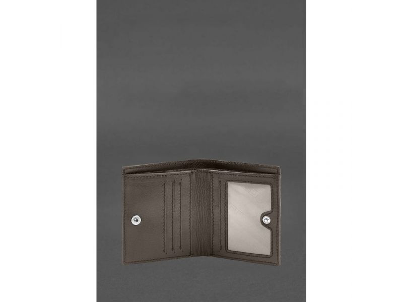 Кожаное портмоне на кнопке Brut темно-бежевый краст, фото 3