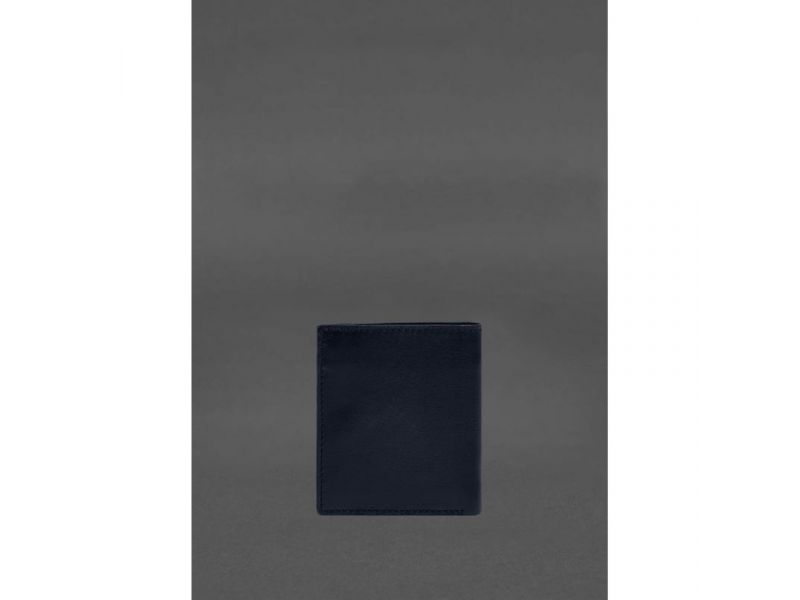 Кожаное портмоне на кнопке Brut синий краст, фото 4