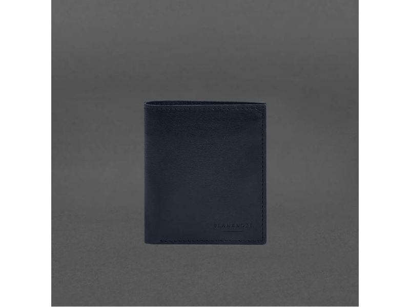 Кожаное портмоне на кнопке Brut синий краст, фото 5