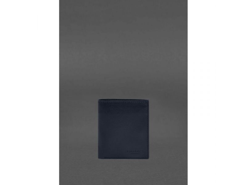 Кожаное портмоне на кнопке Brut синий краст, фото 1