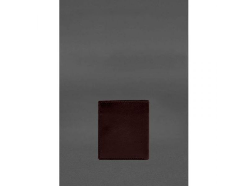 Кожаное портмоне на кнопке Brut бордовый краст, фото 4