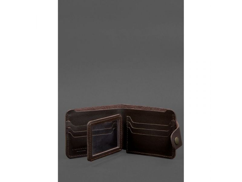 Кожаное портмоне 9.1 темно-коричневое, фото 4