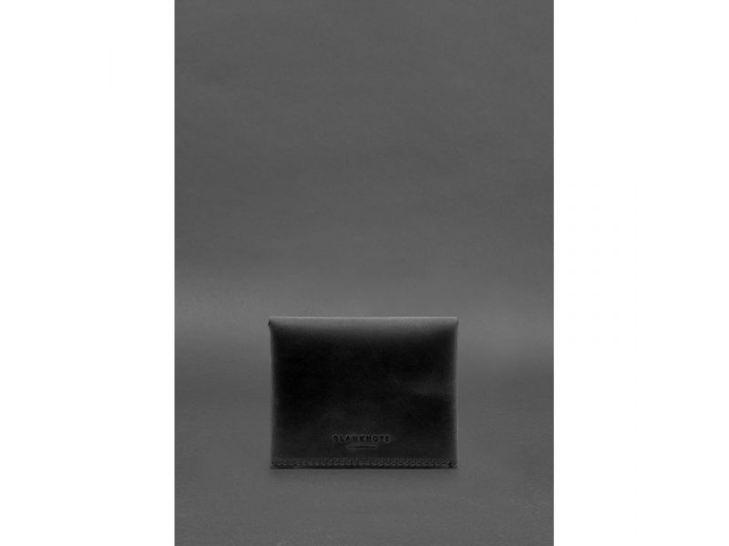 Кожаный кошелек mini 3.0 (кард-кейс) черный Crazy Horse, фото 5