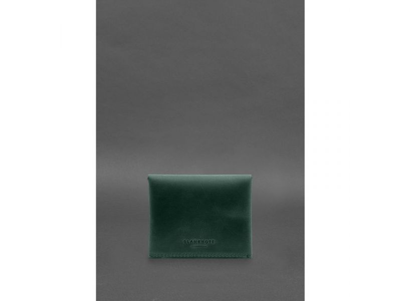 Кожаный кошелек mini 3.0 (кард-кейс) зеленый Crazy Horse, фото 5