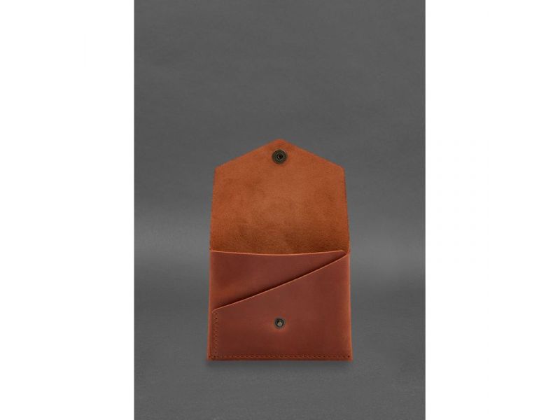 Кожаный кошелек mini 3.0 (кард-кейс) светло-коричневый Crazy Horse, фото 2