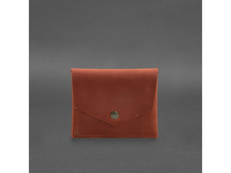 Кожаный кошелек mini 3.0 (кард-кейс) светло-коричневый Crazy Horse, фото 6