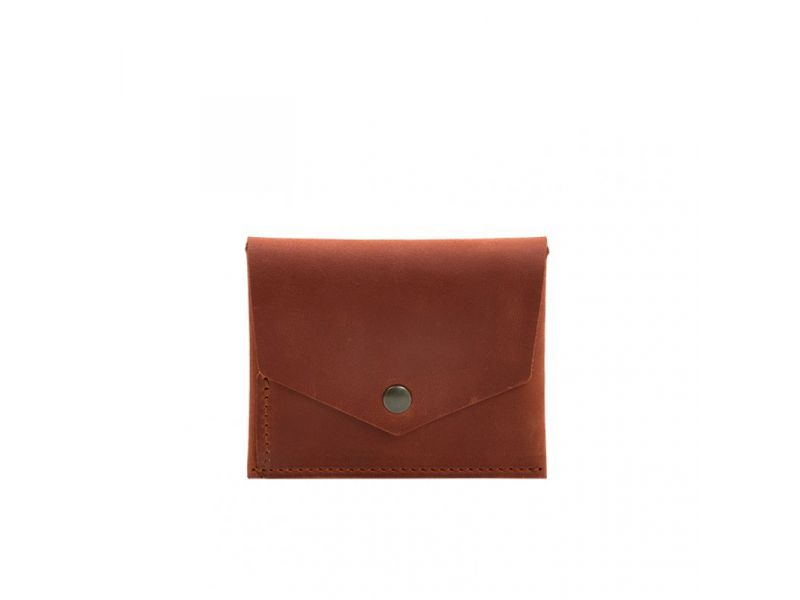 Кожаный кошелек mini 3.0 (кард-кейс) светло-коричневый Crazy Horse, фото 7