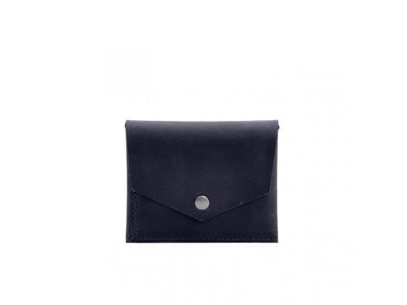 Кожаный кошелек mini 3.0 (кард-кейс) синий Crazy Horse, фото 7