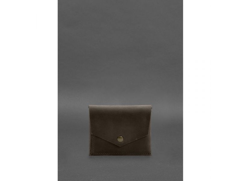 Кожаный кошелек mini 3.0 (кард-кейс) темно-коричневый Crazy Horse, фото 1