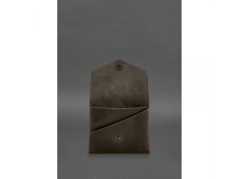 Кожаный кошелек mini 3.0 (кард-кейс) темно-коричневый Crazy Horse, фото 2