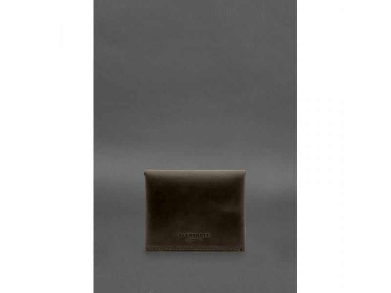 Кожаный кошелек mini 3.0 (кард-кейс) темно-коричневый Crazy Horse, фото 5