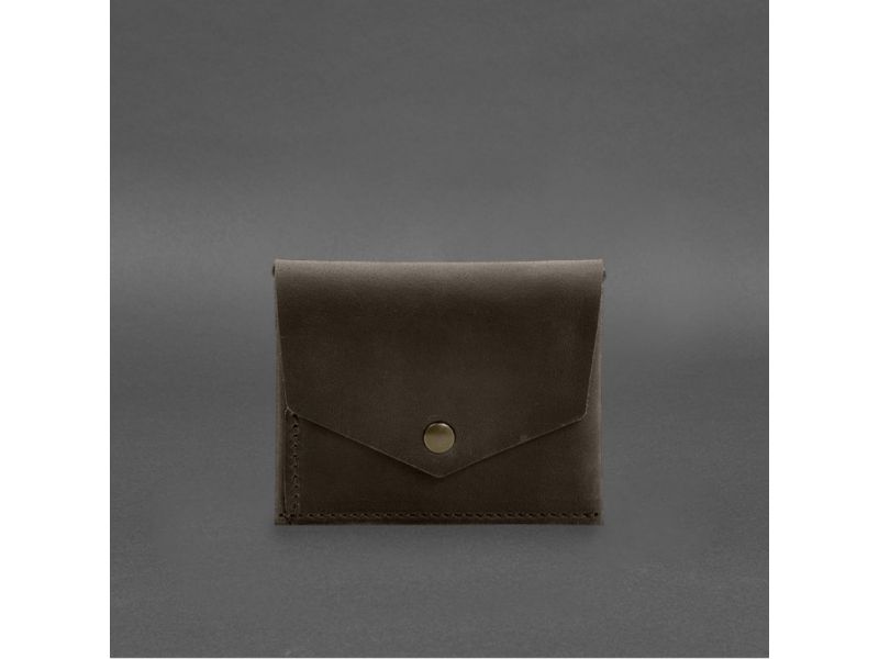 Кожаный кошелек mini 3.0 (кард-кейс) темно-коричневый Crazy Horse, фото 6