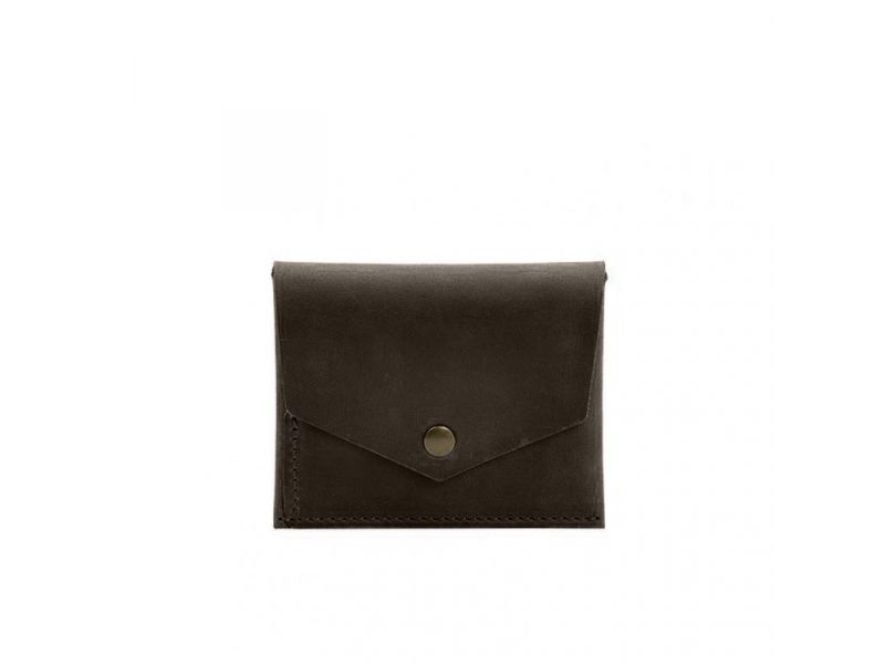 Кожаный кошелек mini 3.0 (кард-кейс) темно-коричневый Crazy Horse, фото 7