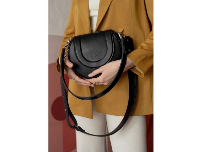Женская кожаная сумка Mandy черная, фото 1