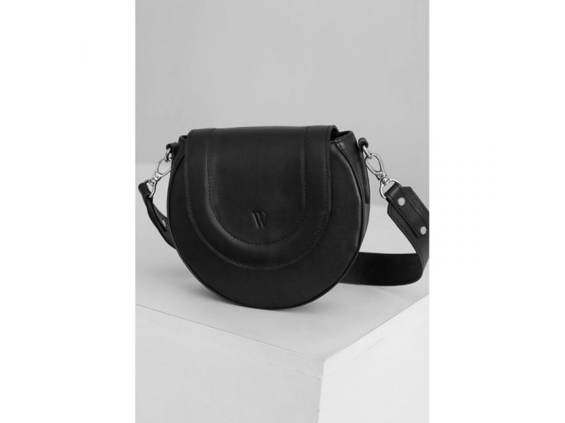 Женская кожаная сумка Mandy черная, фото 3