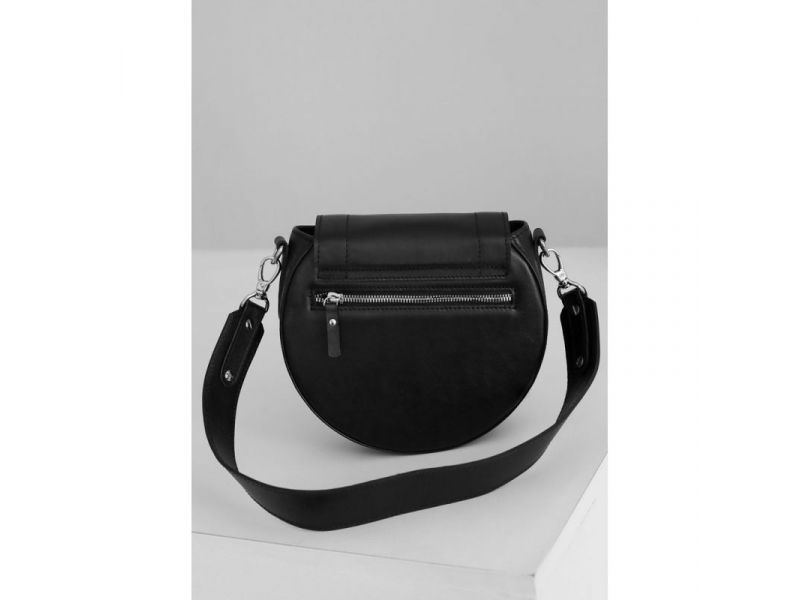 Женская кожаная сумка Mandy черная, фото 4