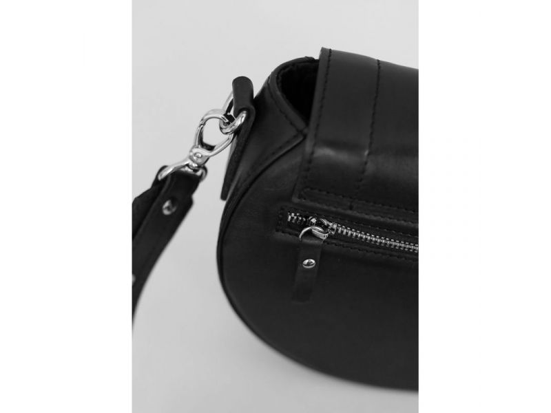 Женская кожаная сумка Mandy черная, фото 5