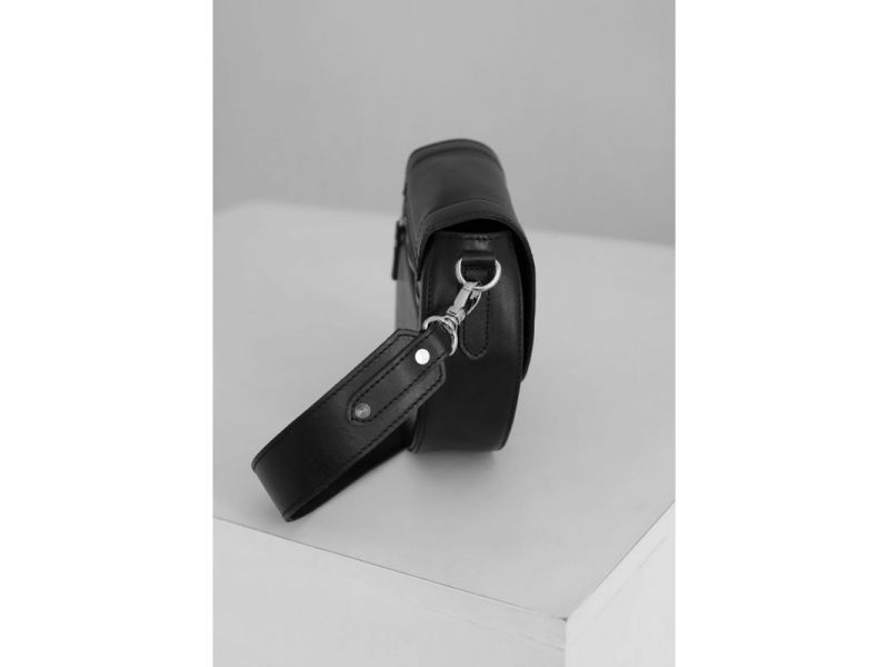 Женская кожаная сумка Mandy черная, фото 6