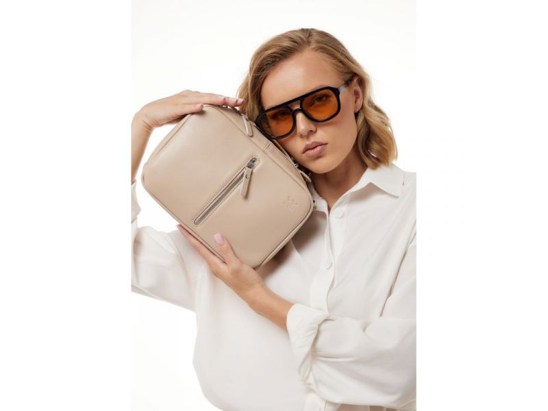 Женская кожаная сумка Avenue светло-бежевый краст, фото 1