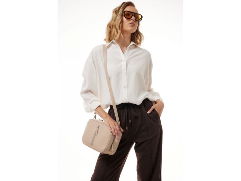 Женская кожаная сумка Avenue светло-бежевый краст, фото 8