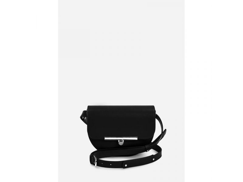 Женская кожаная сумка поясная-кроссбоди Bridget черная, фото 2