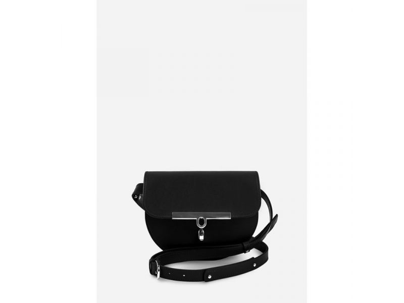 Женская кожаная сумка поясная-кроссбоди Bridget черная, фото 3