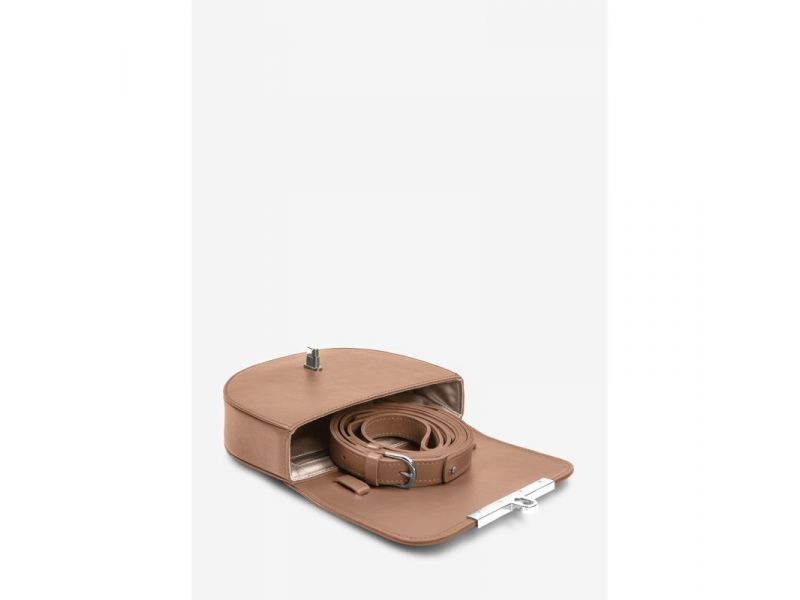 Женская кожаная сумка поясная-кроссбоди Bridget карамель, фото 9