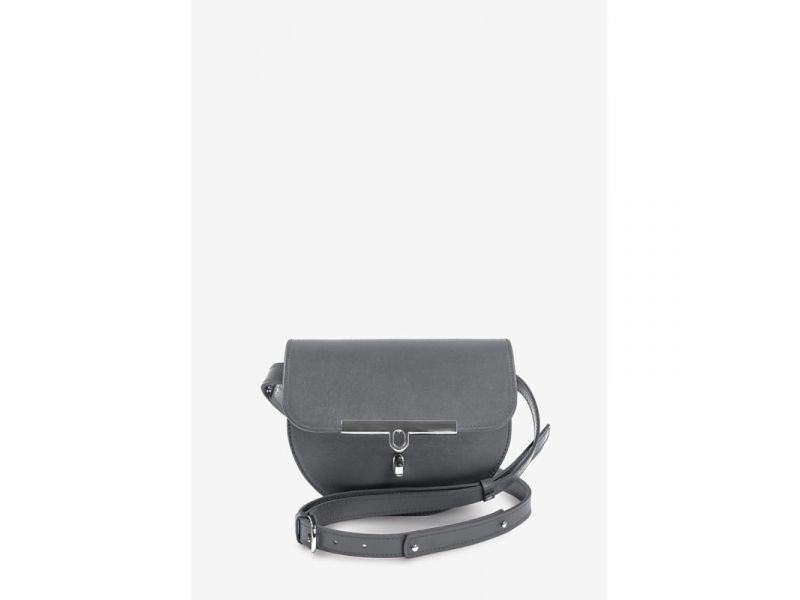 Женская кожаная сумка поясная-кроссбоди Bridget серый, фото 2