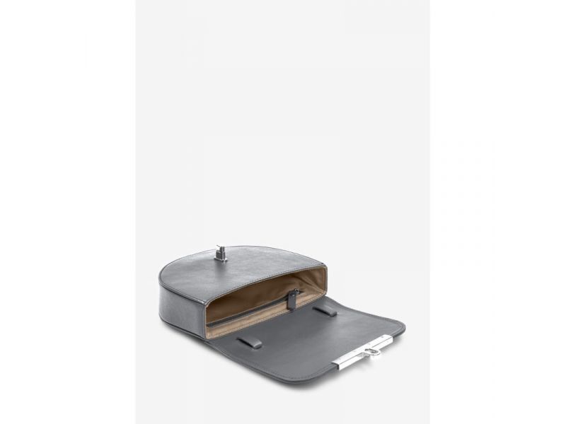 Женская кожаная сумка поясная-кроссбоди Bridget серый, фото 7