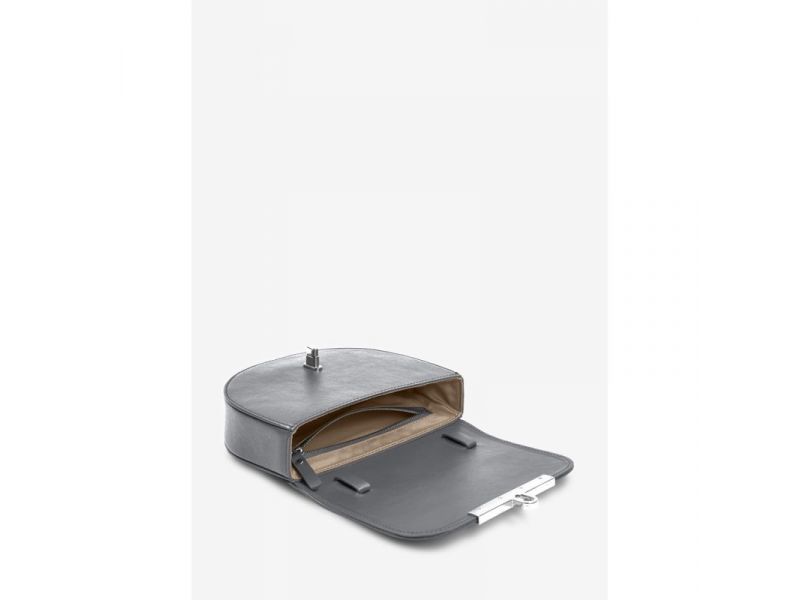 Женская кожаная сумка поясная-кроссбоди Bridget серый, фото 8