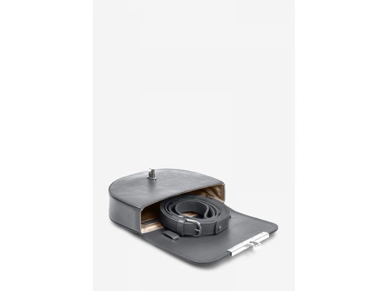 Женская кожаная сумка поясная-кроссбоди Bridget серый, фото 9