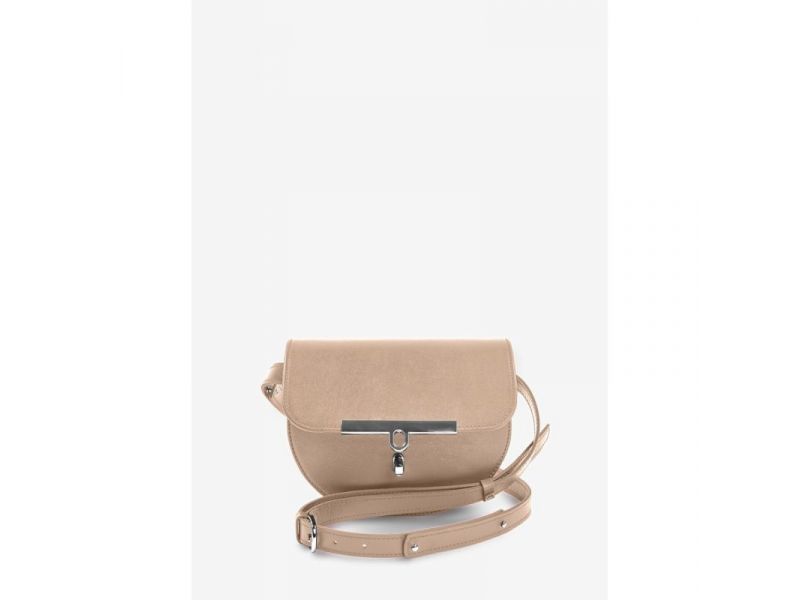Женская кожаная сумка поясная-кроссбоди Bridget светло-бежевый, фото 2