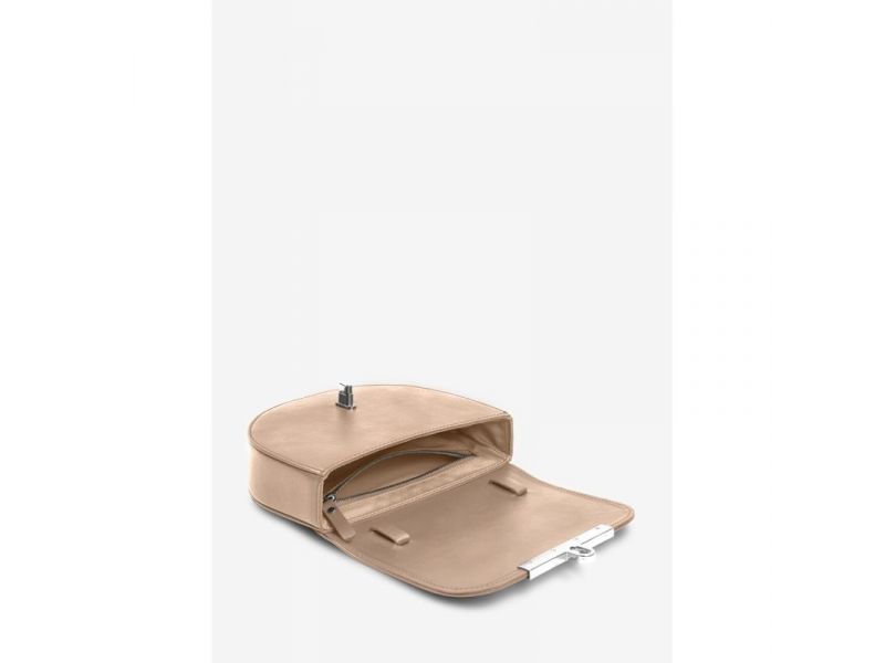 Женская кожаная сумка поясная-кроссбоди Bridget светло-бежевый, фото 8