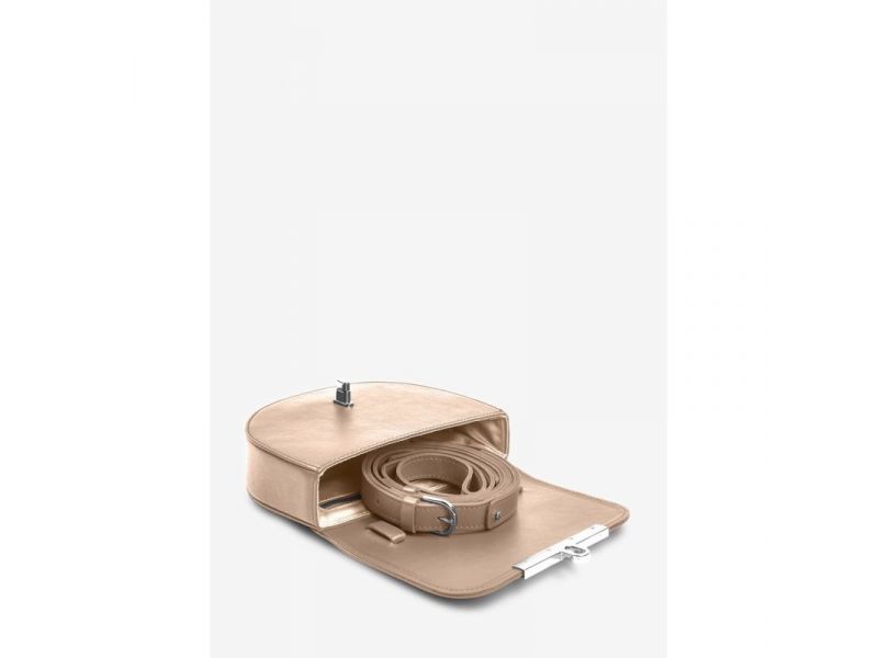 Женская кожаная сумка поясная-кроссбоди Bridget светло-бежевый, фото 9