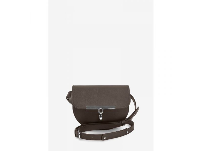 Женская кожаная сумка поясная-кроссбоди Bridget темно-бежевый, фото 2