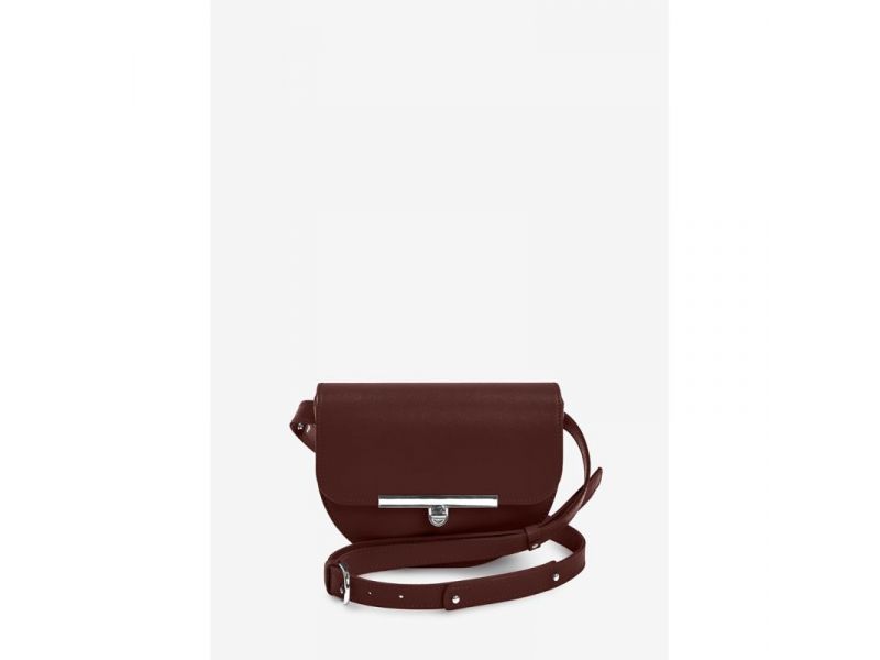 Женская кожаная сумка поясная-кроссбоди Bridget бордовая, фото 2