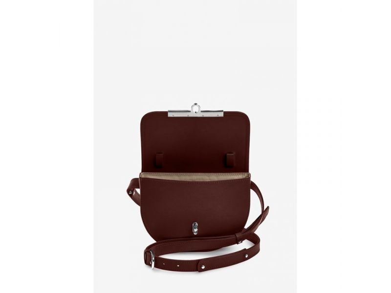 Женская кожаная сумка поясная-кроссбоди Bridget бордовая, фото 4