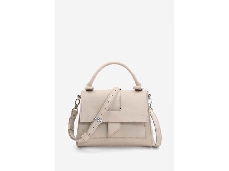 Женская кожаная сумка Ester светло-бежевый краст, фото 1
