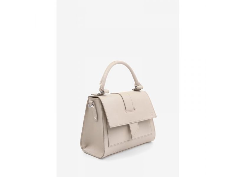 Женская кожаная сумка Ester светло-бежевый краст, фото 6