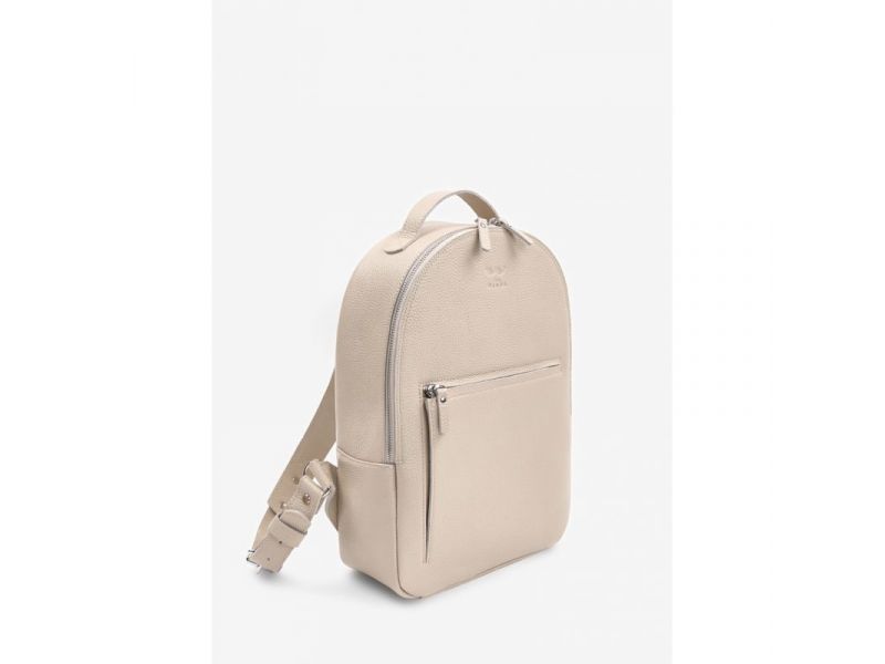 Кожаный рюкзак Groove M светло-бежевый зернистый, фото 2