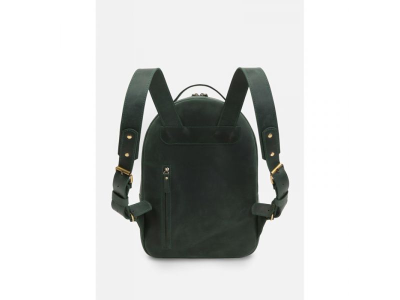Кожаный рюкзак Groove M зеленый винтаж, фото 3