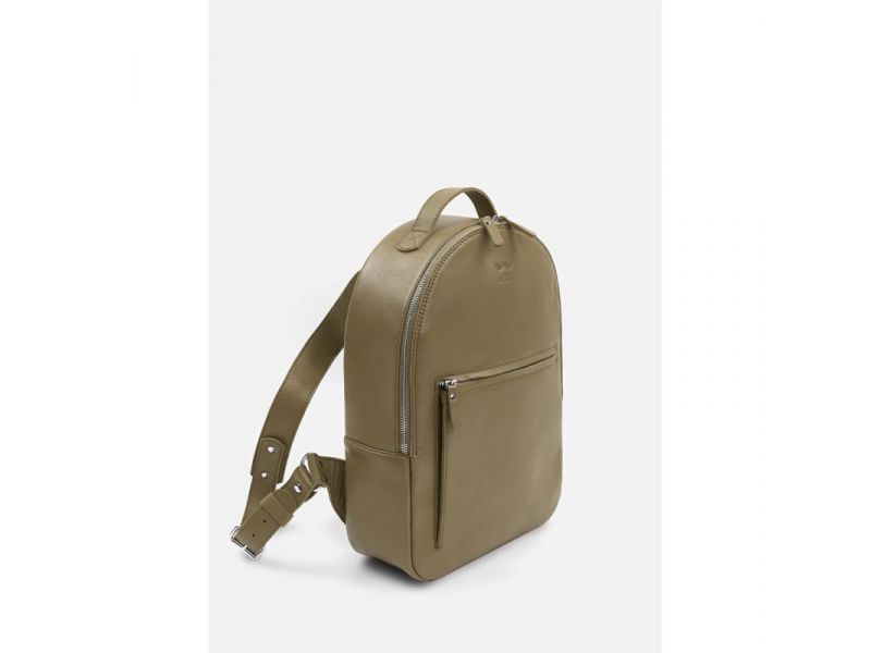 Кожаный рюкзак Groove M оливковый, фото 2