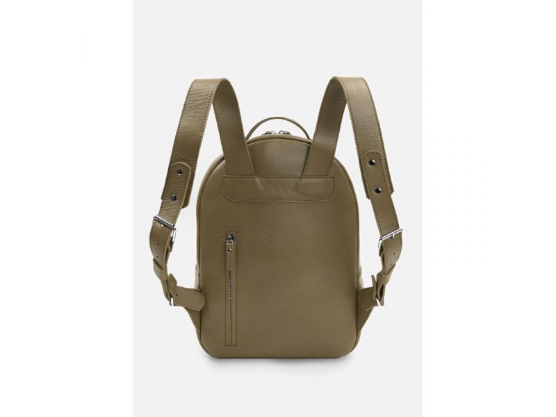 Кожаный рюкзак Groove M оливковый, фото 3