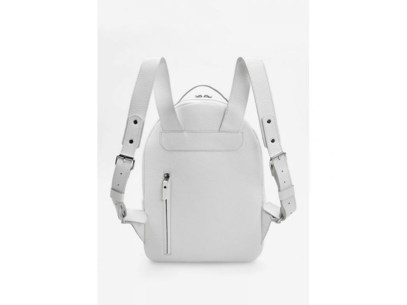 Кожаный рюкзак Groove M белый зернистый, фото 3