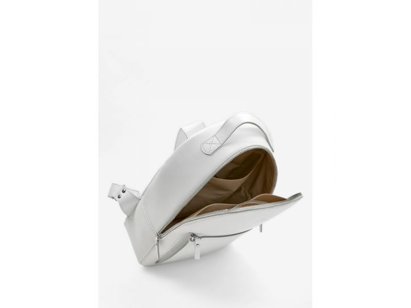 Кожаный рюкзак Groove M белый, фото 4