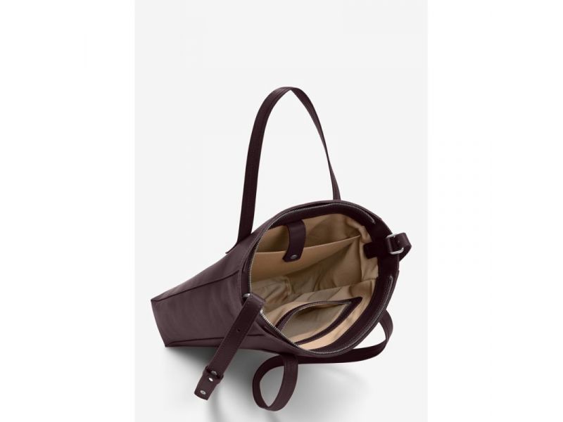 Кожаный шоппер Nancy бордовая, фото 5